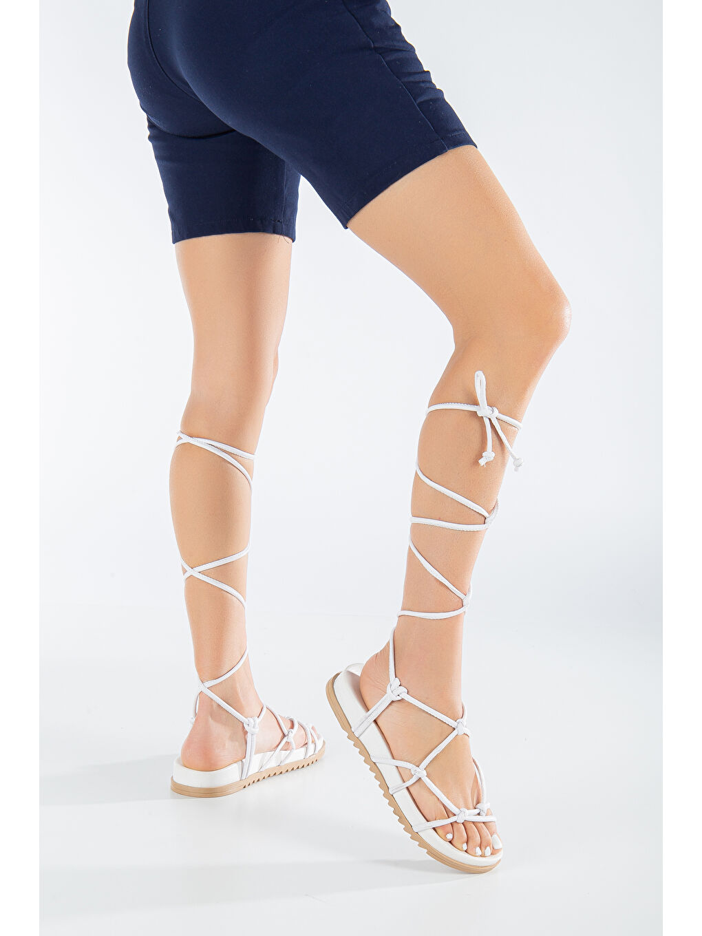 Beyaz D1001 Günlük Ortopedik Kadın Sandalet-5