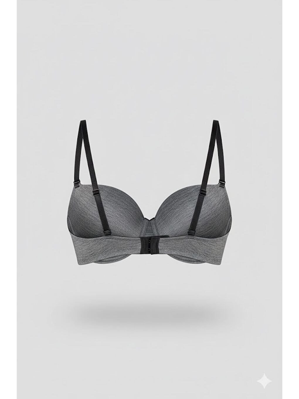 Detekli Straplez Sütyen C18175 Gri Melanj-1