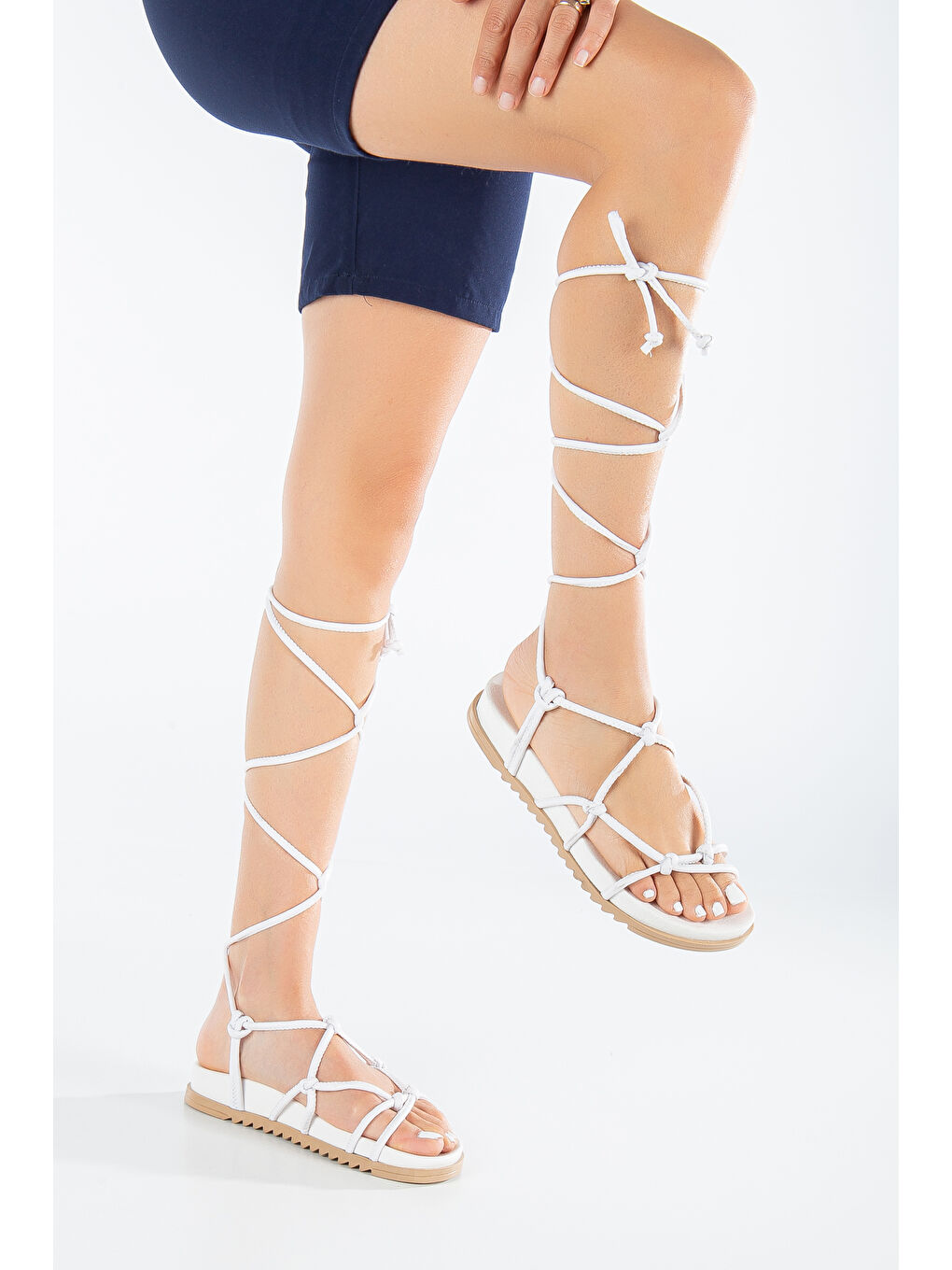 Beyaz D1001 Günlük Ortopedik Kadın Sandalet-7