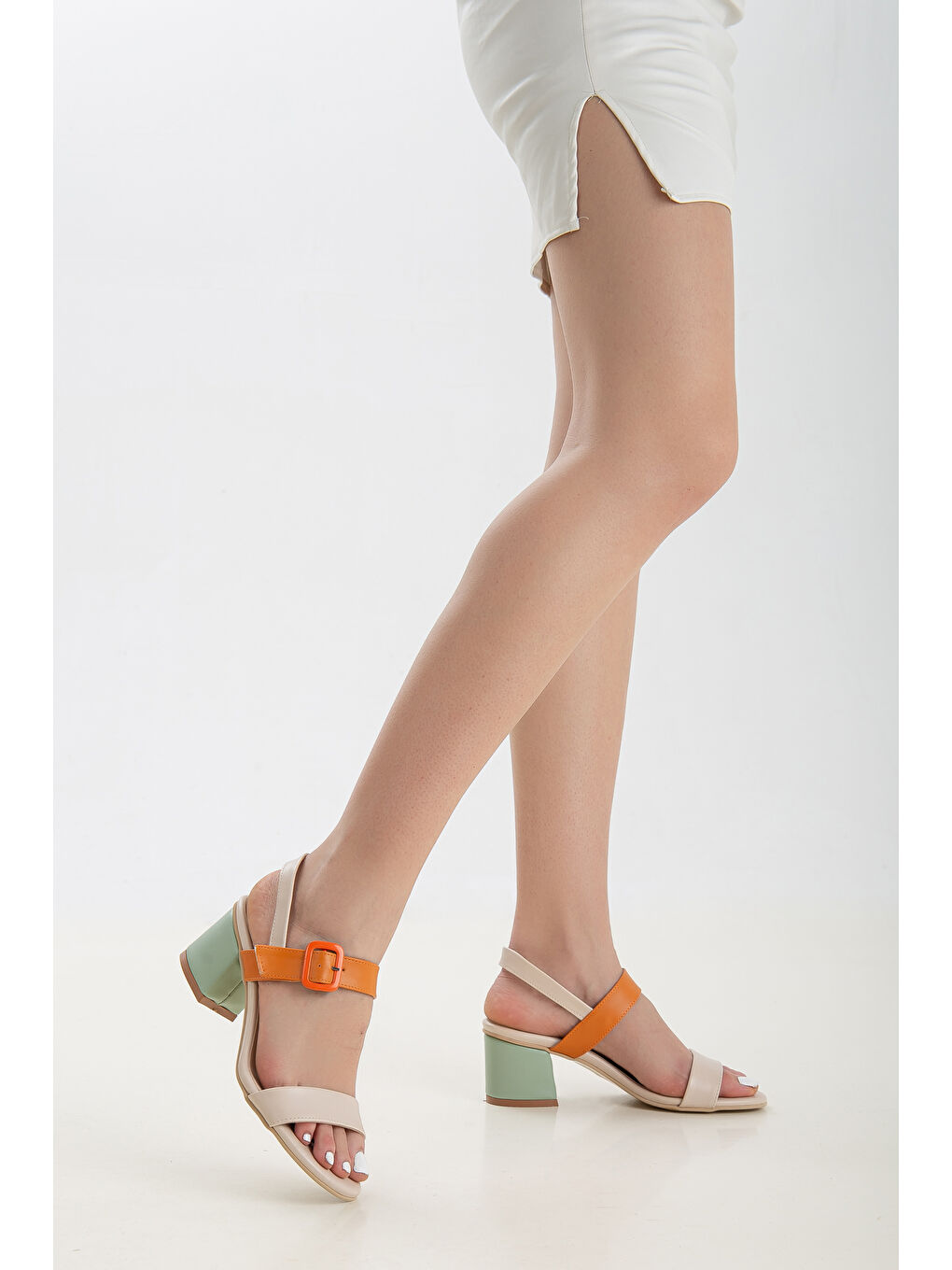 Yeşil D2023 Kadın Klasik Topuklu Ayakkabı-1