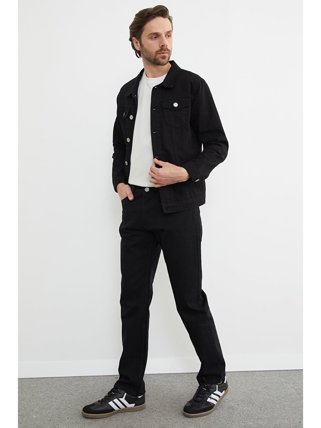 Siyah Fermuarlı Baggy Jean-2