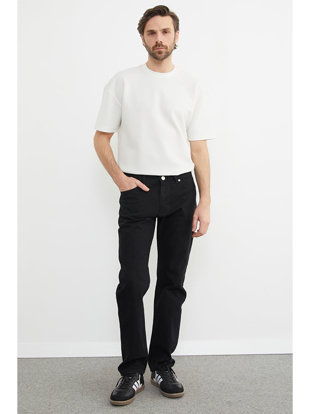 Siyah Fermuarlı Baggy Jean-4