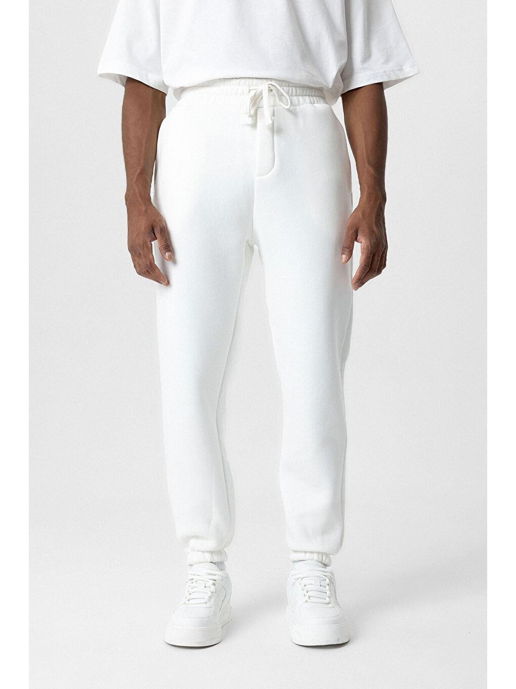 Ekru Basic Oversize Jogger  Erkek Jogger Eşofman Altı