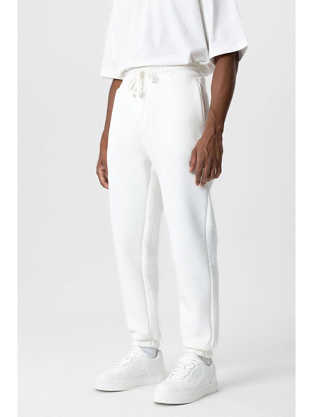 Ekru Basic Oversize Jogger  Erkek Jogger Eşofman Altı-2