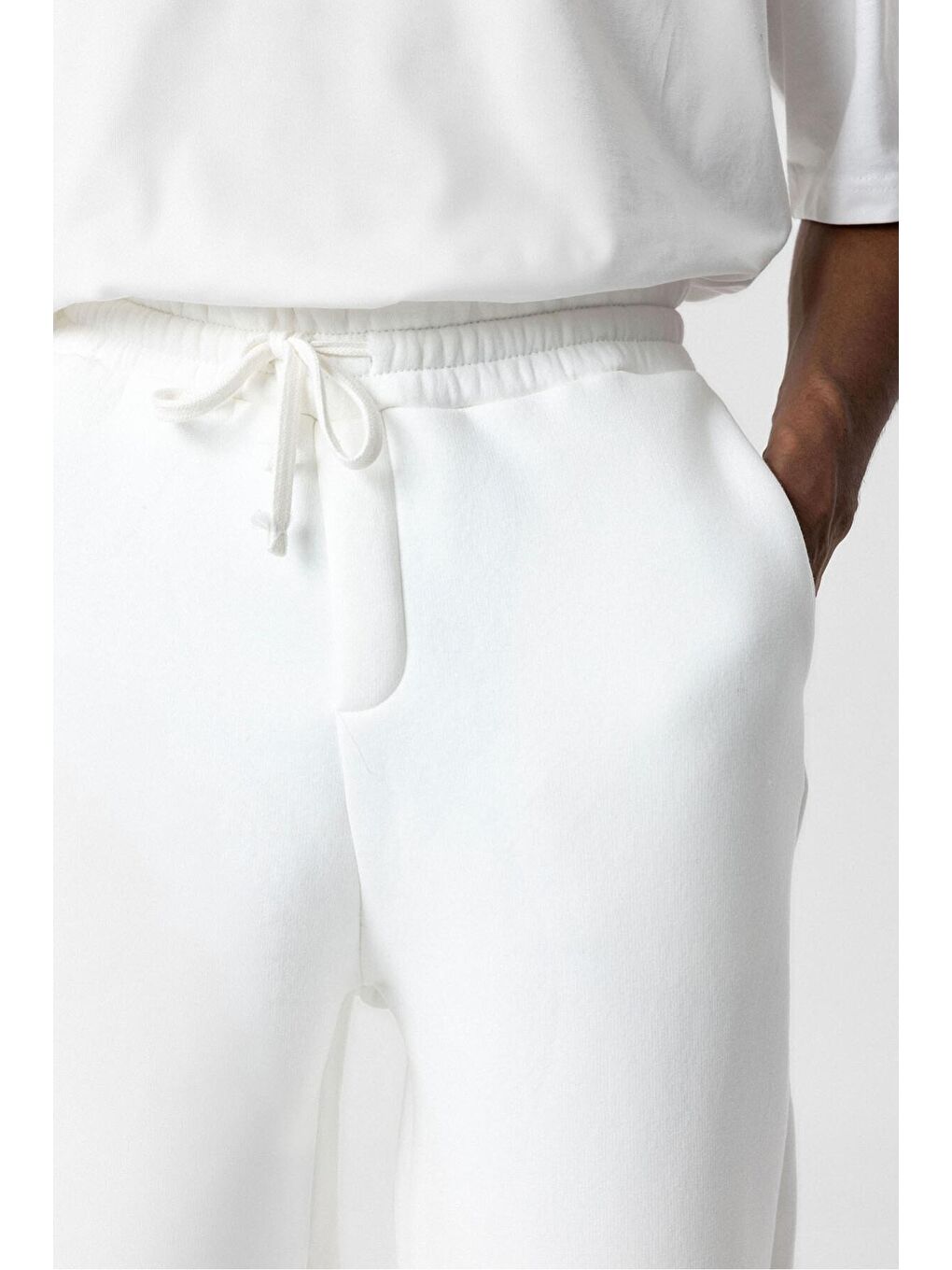 Ekru Basic Oversize Jogger  Erkek Jogger Eşofman Altı-3