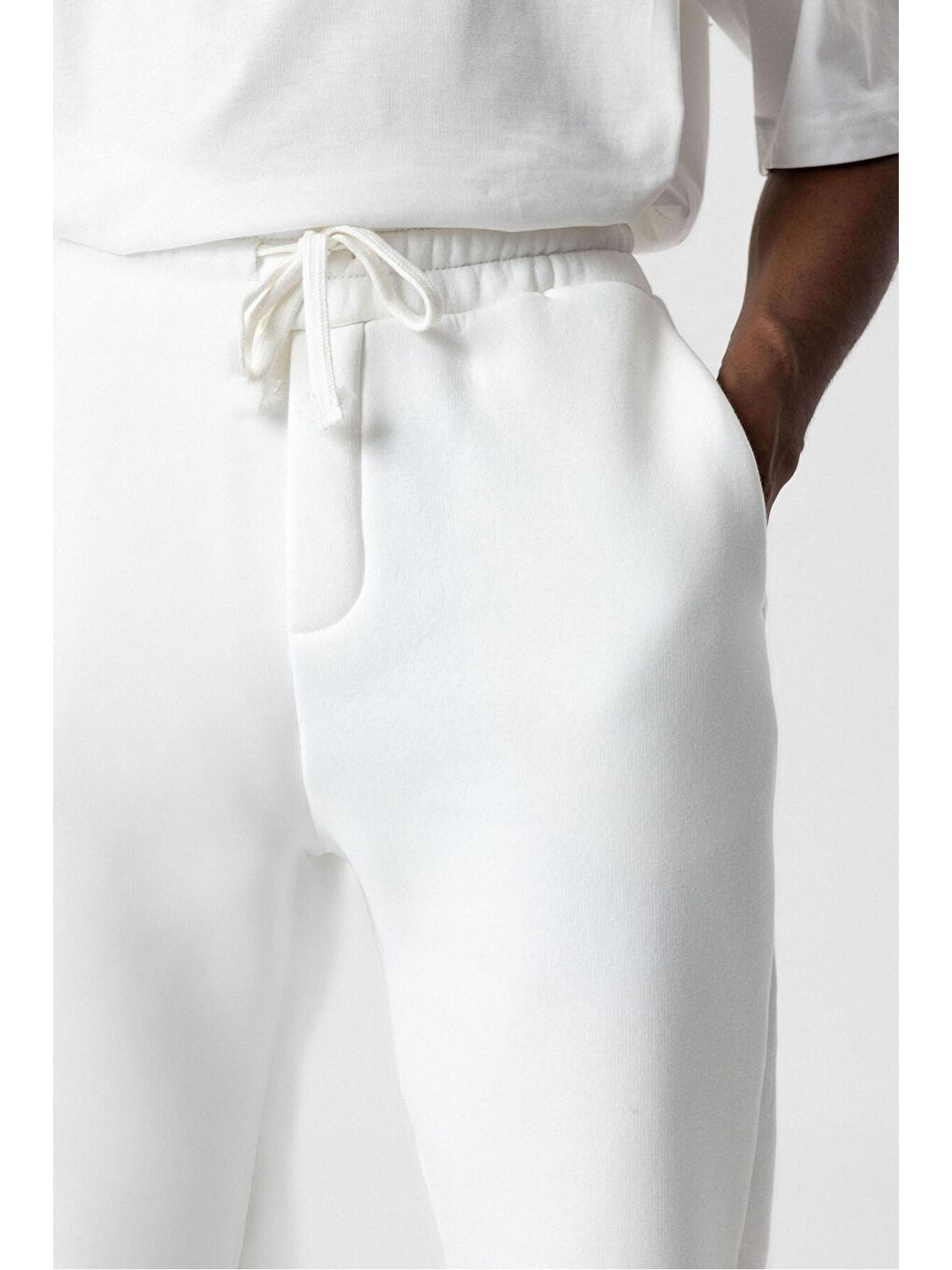 Ekru Basic Oversize Jogger  Erkek Jogger Eşofman Altı-4