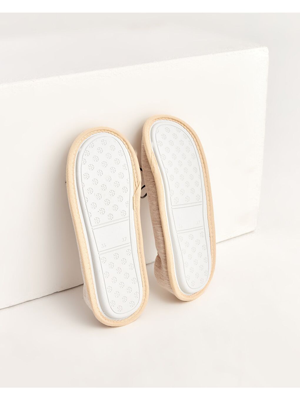 Gri PURE -  Kurdeleli Kadın Ev İçi Ayakkabı-4