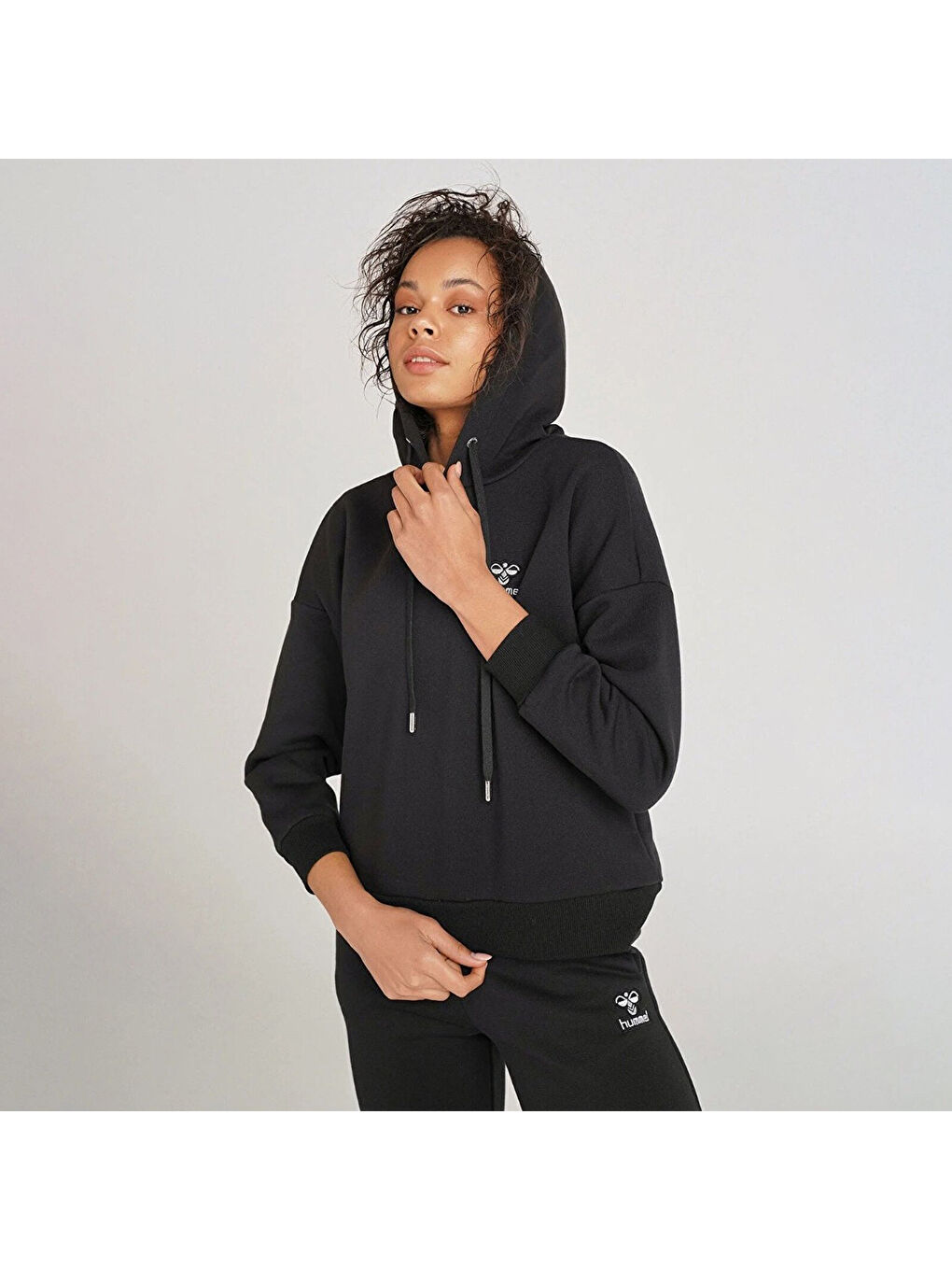 Wismer Kadın Siyah Kapüşonlu Sweatshirt