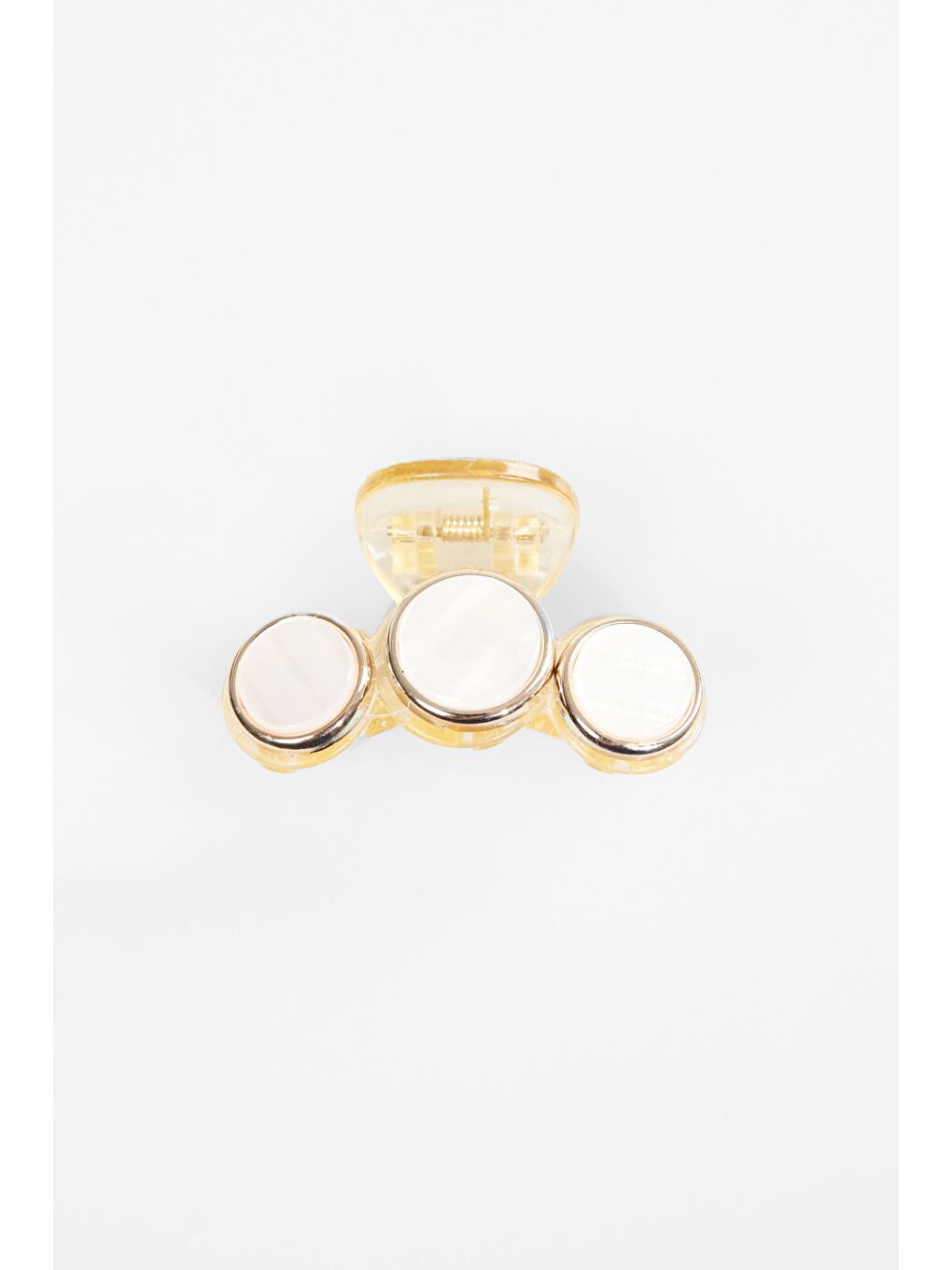 Ekru Kurdele Detaylı Küçük Mandal Toka-2