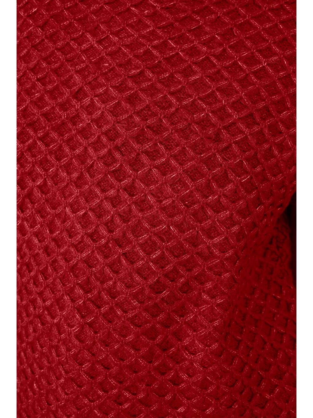 Örümcek Örgülü Kazak Kırmızı-4