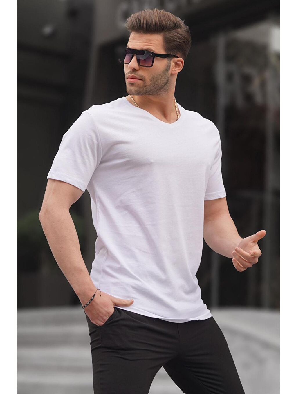 Beyaz %100 Pamuk Tişört 5281-1