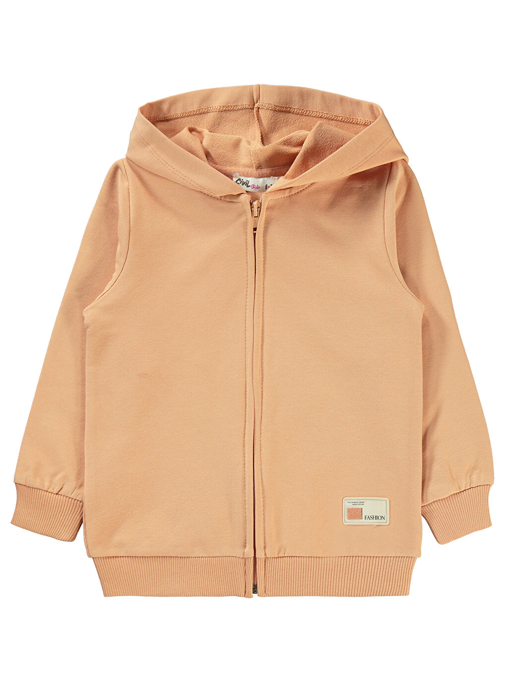 Kahverengi Kız Çocuk Kapüşonlu Fermuarlı Sweatshirt 6 9 Yaş İtalyan Kili