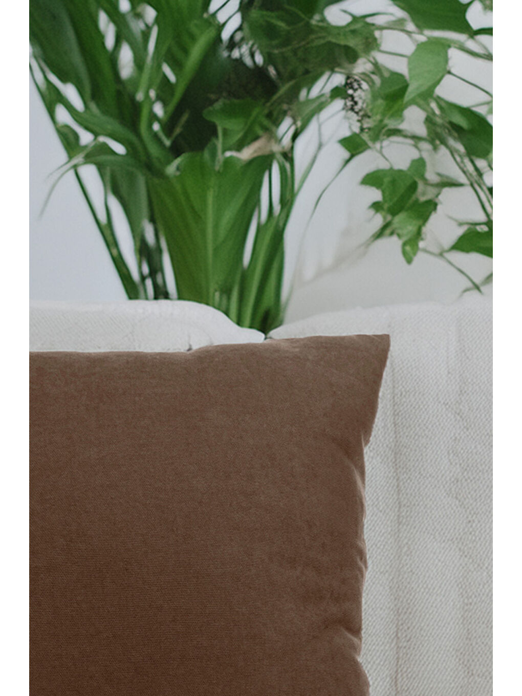 Panoroma Süet Dokulu Düz Punch (Panç) İçin Uygun Koyu Kahverengi 45X45 Dekoratif Kırlent Kılıfı-6