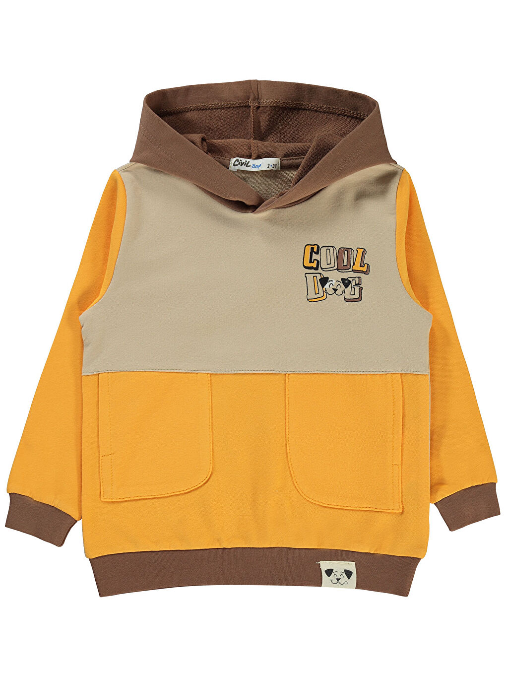 Boys Erkek Çocuk Kapüşonlu Sweatshirt 2-5 Yaş Sarı