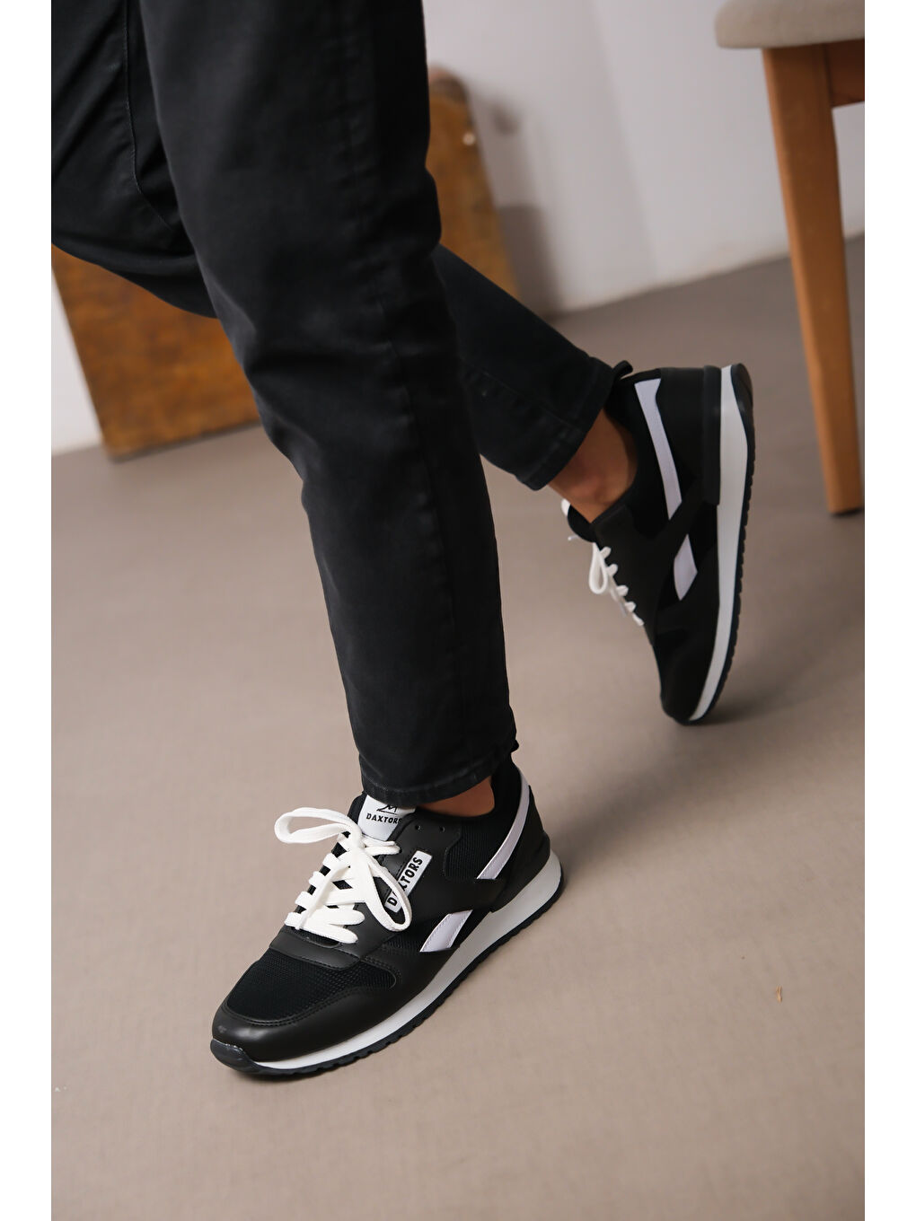 Siyah D0061 Günlük Ortopedik Unisex Sneaker Spor Ayakkabı-1