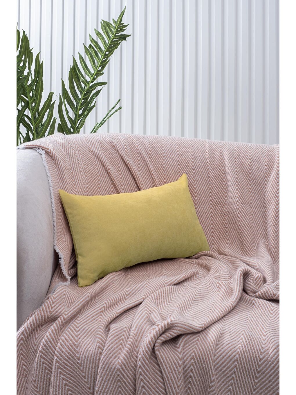 Panoroma Süet Dokulu Düz Punch (Panç) İçin Uygun Yağ Yeşili 50X50 Dekoratif Kırlent Kılıfı-1