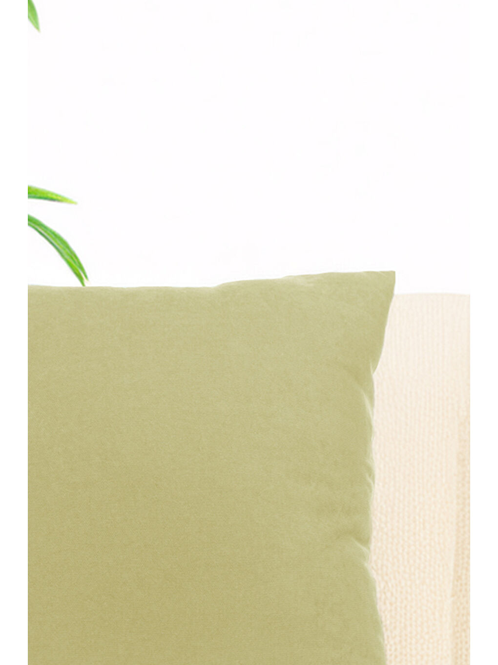 Panoroma Süet Dokulu Düz Punch (Panç) İçin Uygun Yağ Yeşili 50X50 Dekoratif Kırlent Kılıfı-3