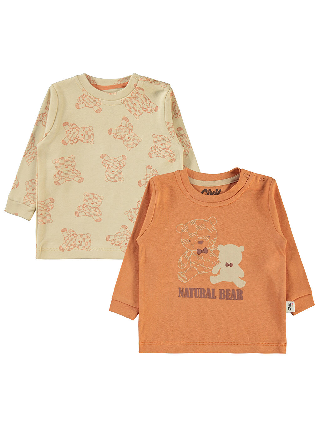 Kahverengi Baby Erkek Bebek 2'li Sweatshirt 6-18 Ay Tarçın