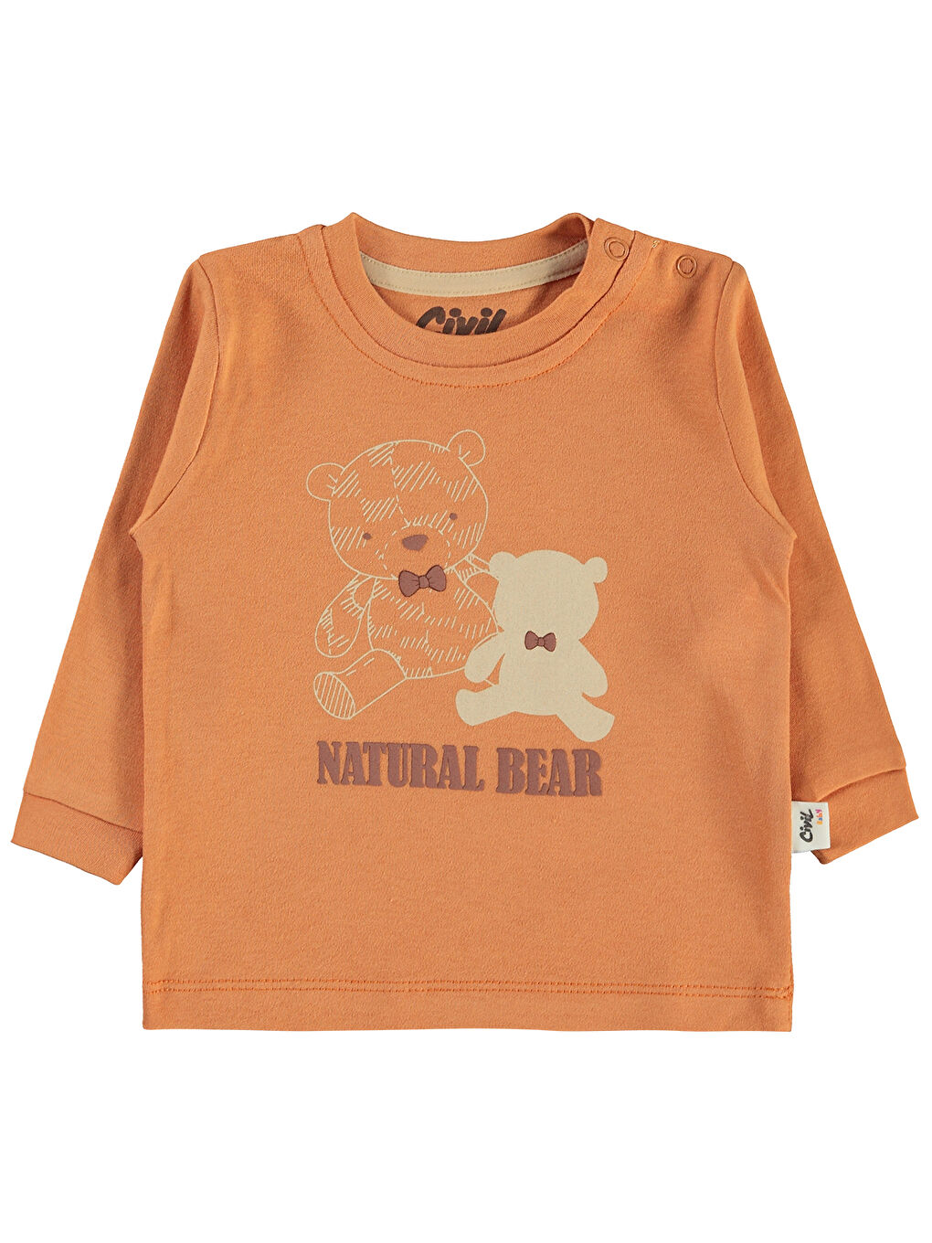 Kahverengi Baby Erkek Bebek 2'li Sweatshirt 6-18 Ay Tarçın-3