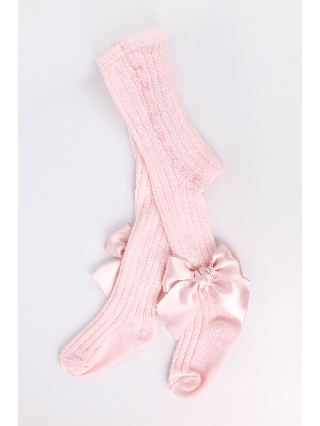Pembe Fiyonk Fitilli Kız Çocuk Külotlu Çorap-2