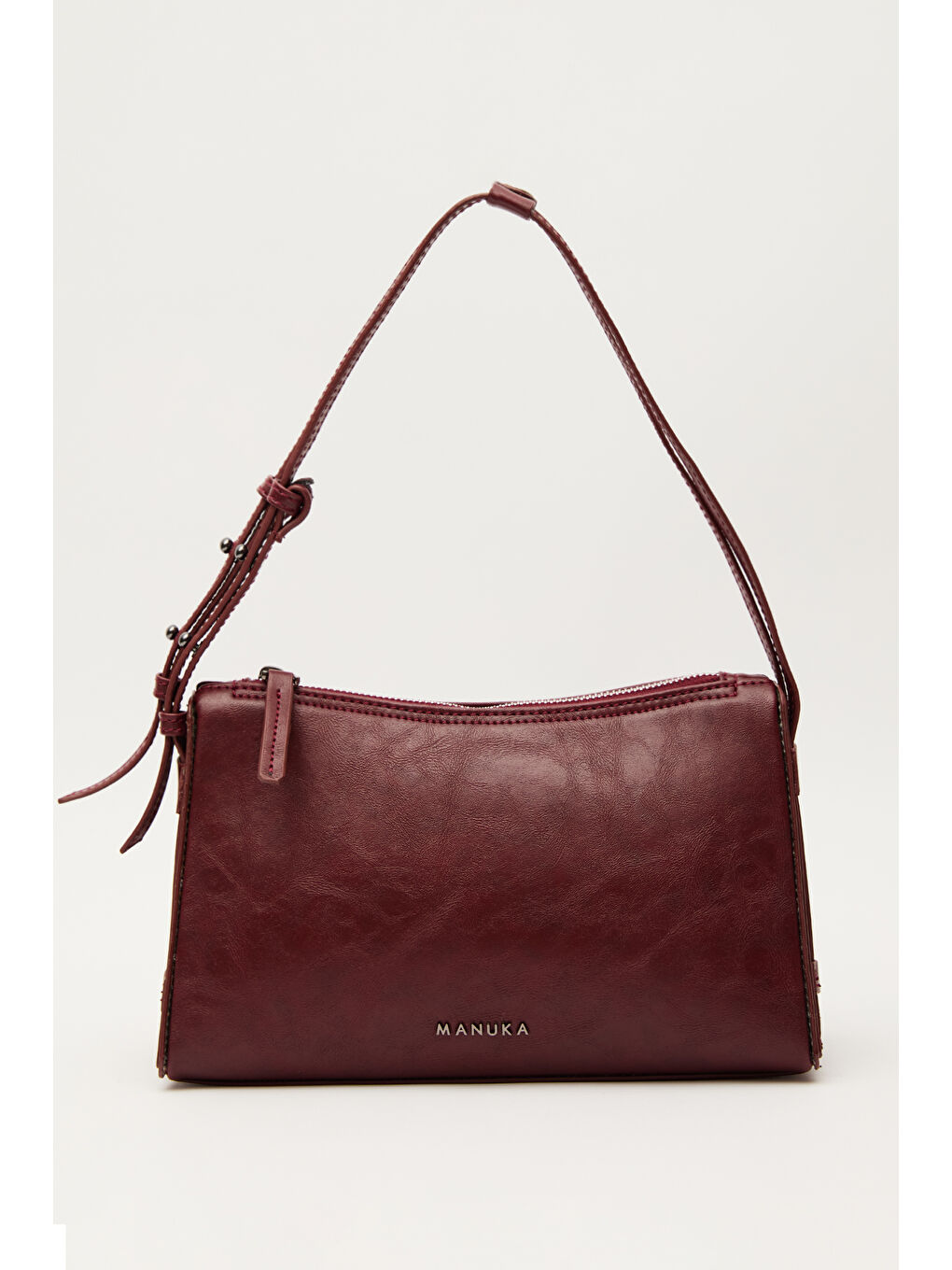 Prizma Form Deri Çanta Bordo-3