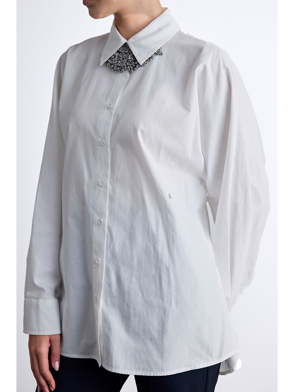 Bel Ayarlamalı Gömlek Ekru-6