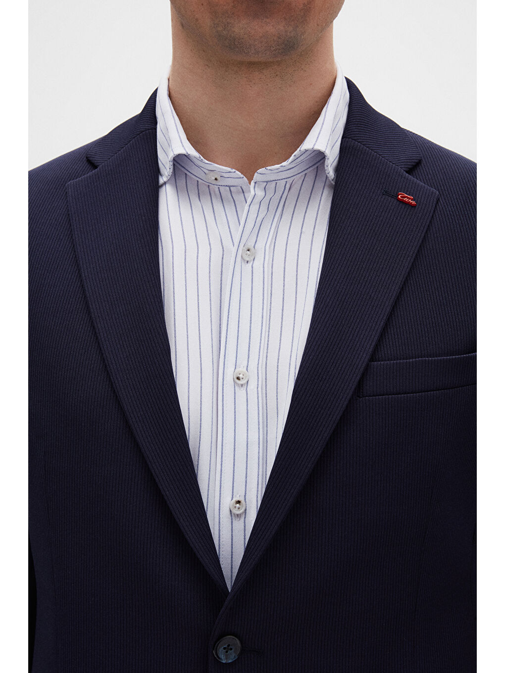 Slim Fit Lacivert Fitilli Örme Takim Elbise-6