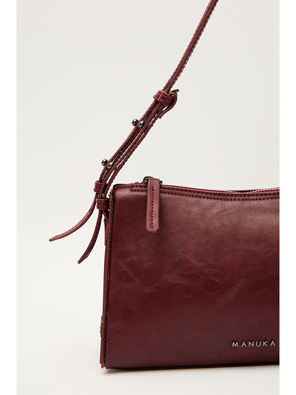 Prizma Form Deri Çanta Bordo-4