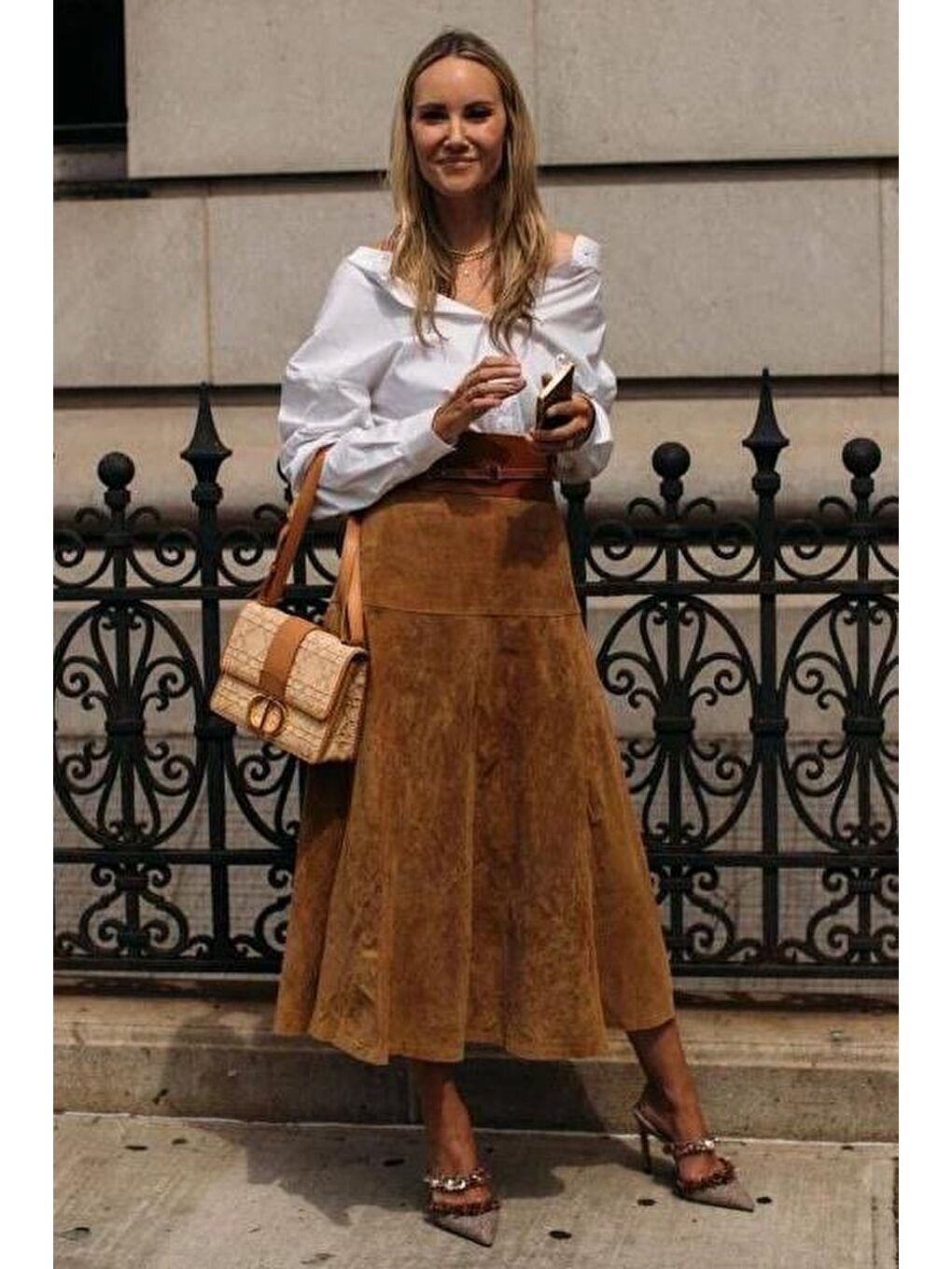 Kahverengi Süet Uzun Etek Mg2549