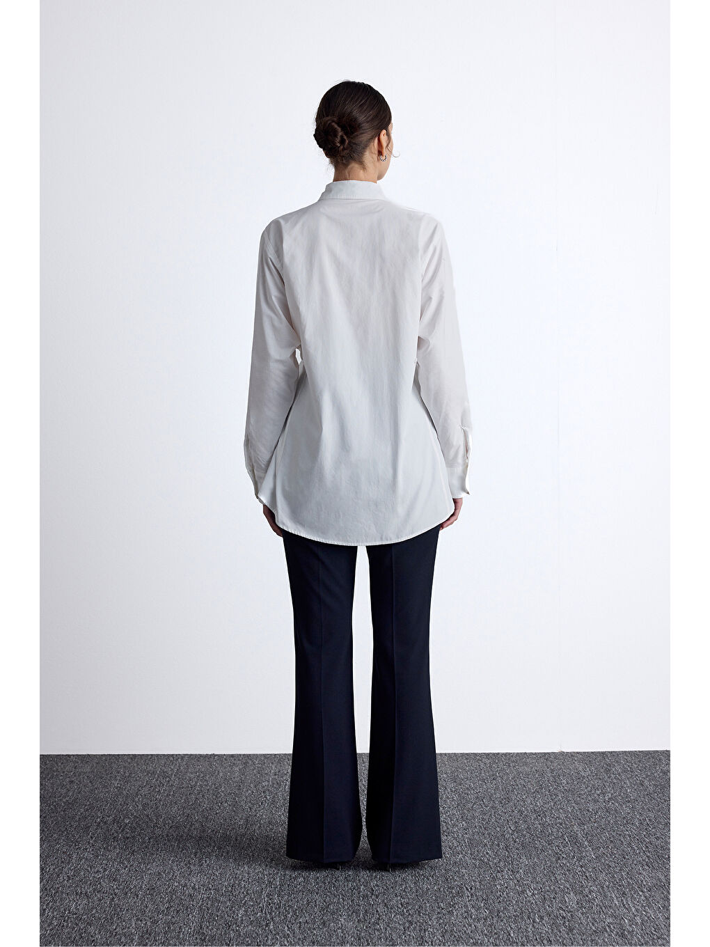 Bel Ayarlamalı Gömlek Ekru-7