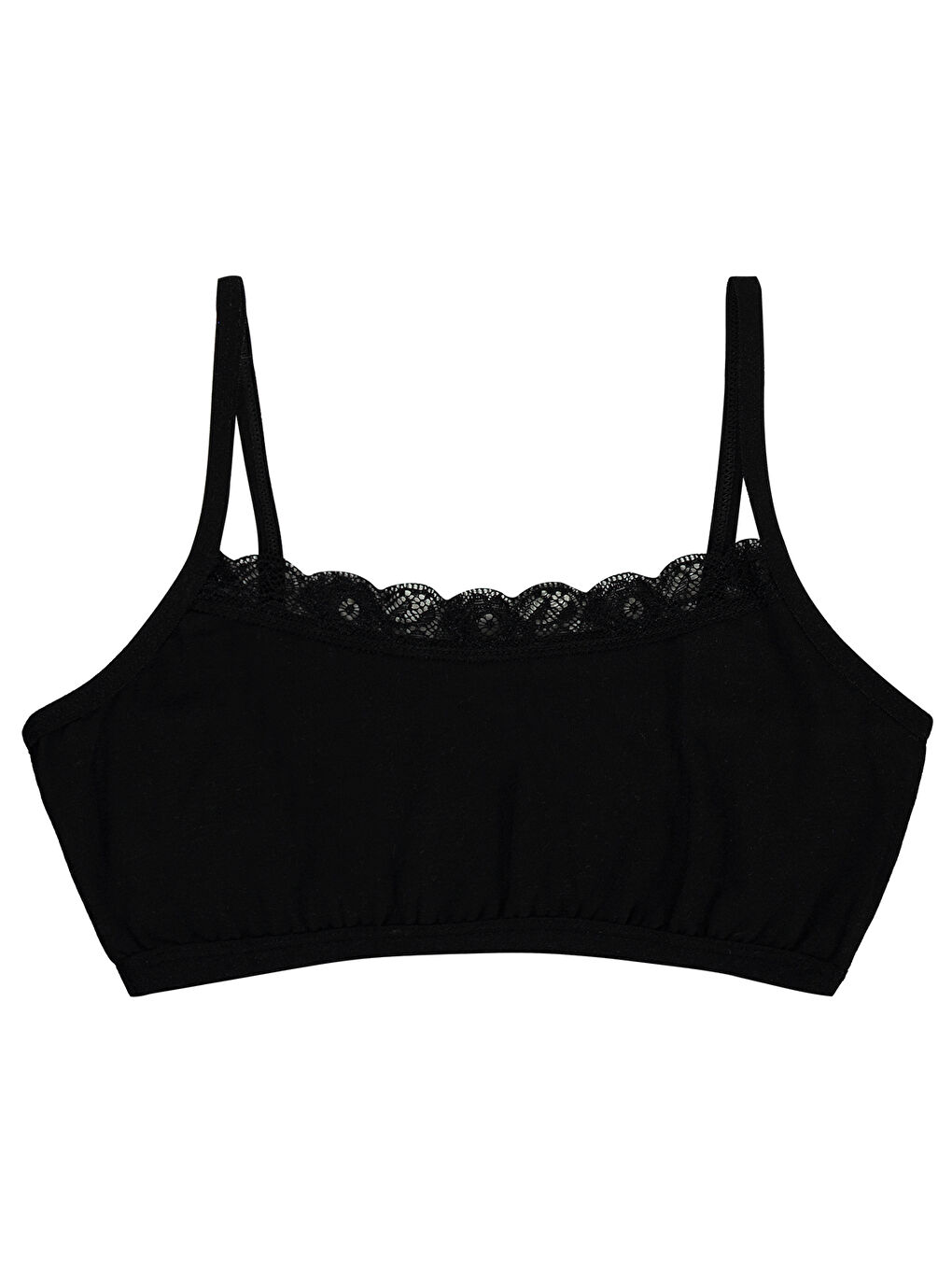 Girls İp Askılı Basic Dantelli 7-13 Yaş 2'li Büstiyer Siyah-Beyaz-1