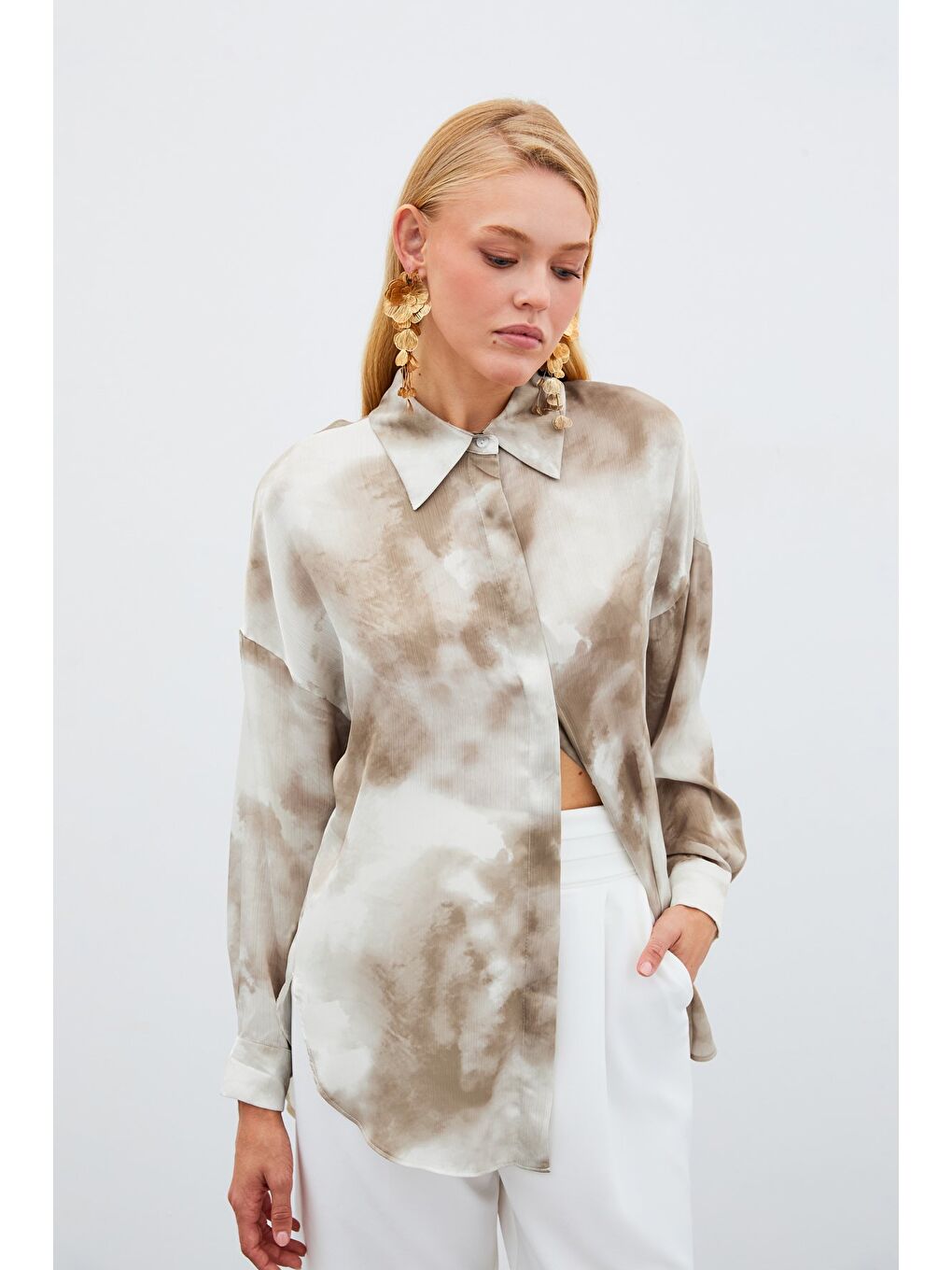 Salaş Uzun Gömlek - Haki-1