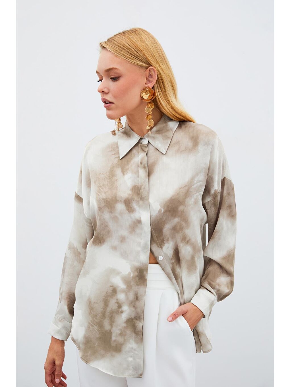 Salaş Uzun Gömlek - Haki-3