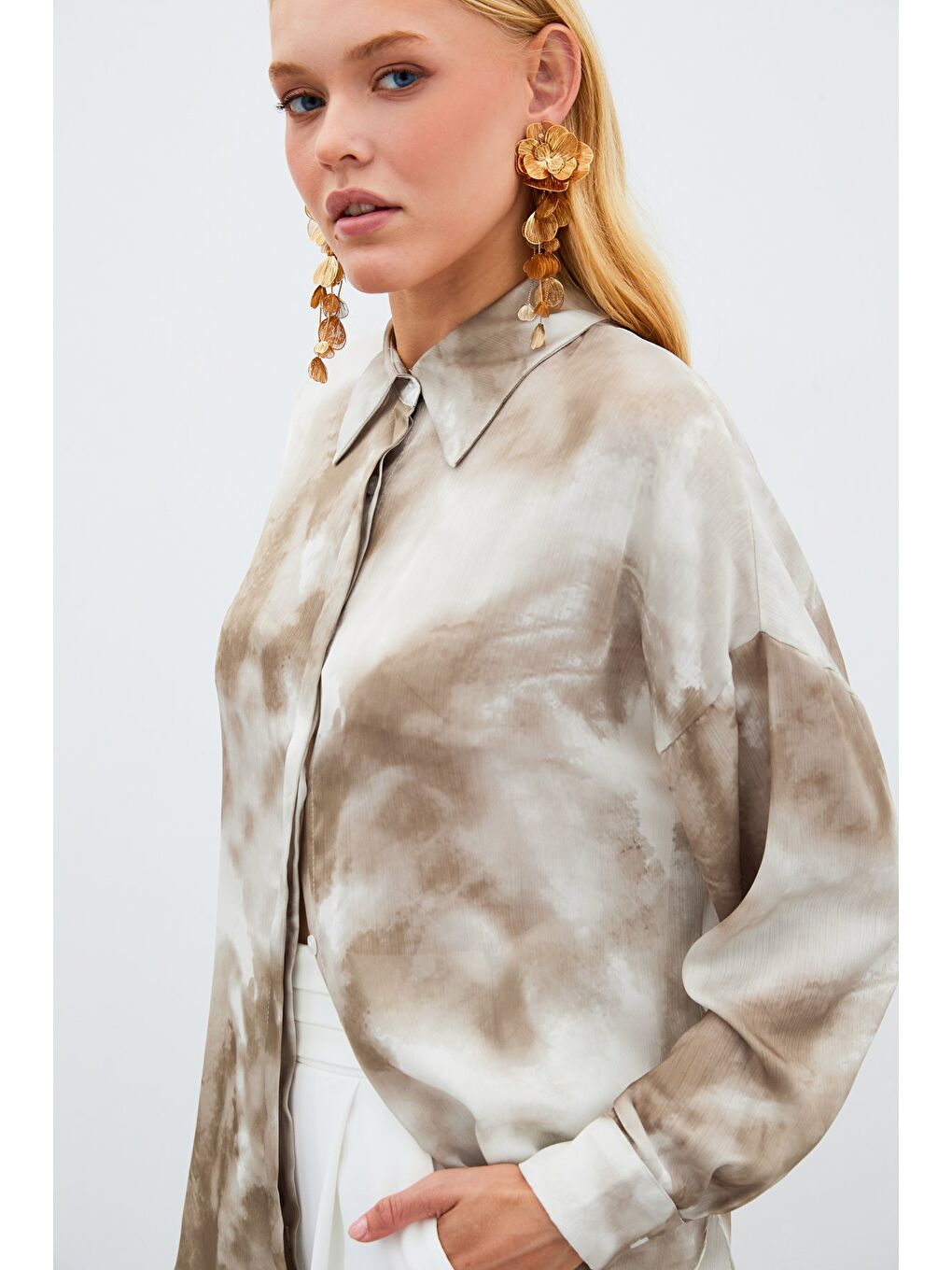 Salaş Uzun Gömlek - Haki-4