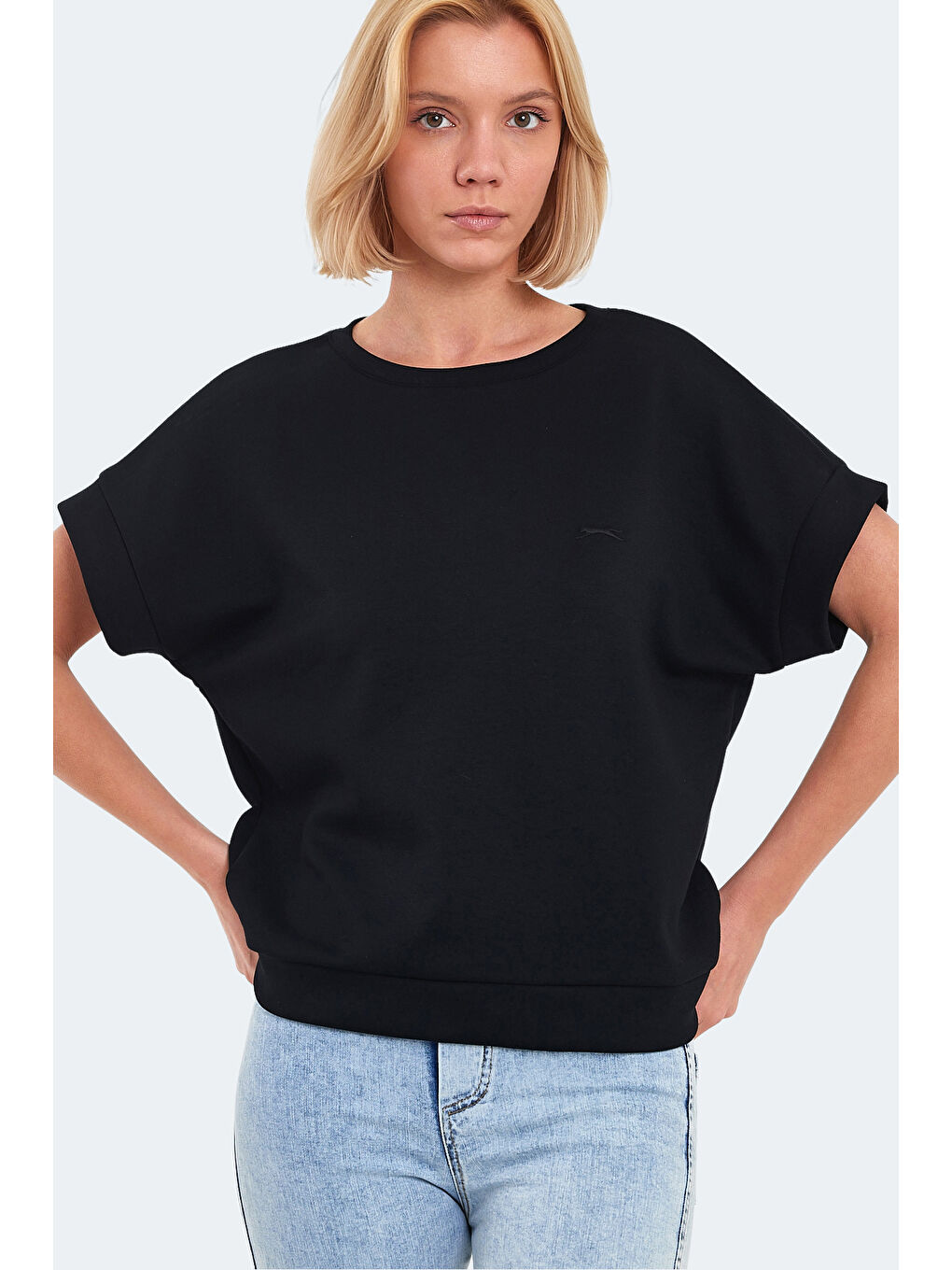 VINKO I Kadın Oversıze Siyah Tişört-5