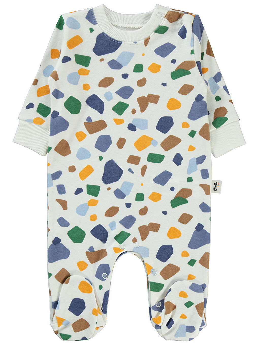 Baby Erkek Bebek Patikli Tulum 1-6 Ay Ekru