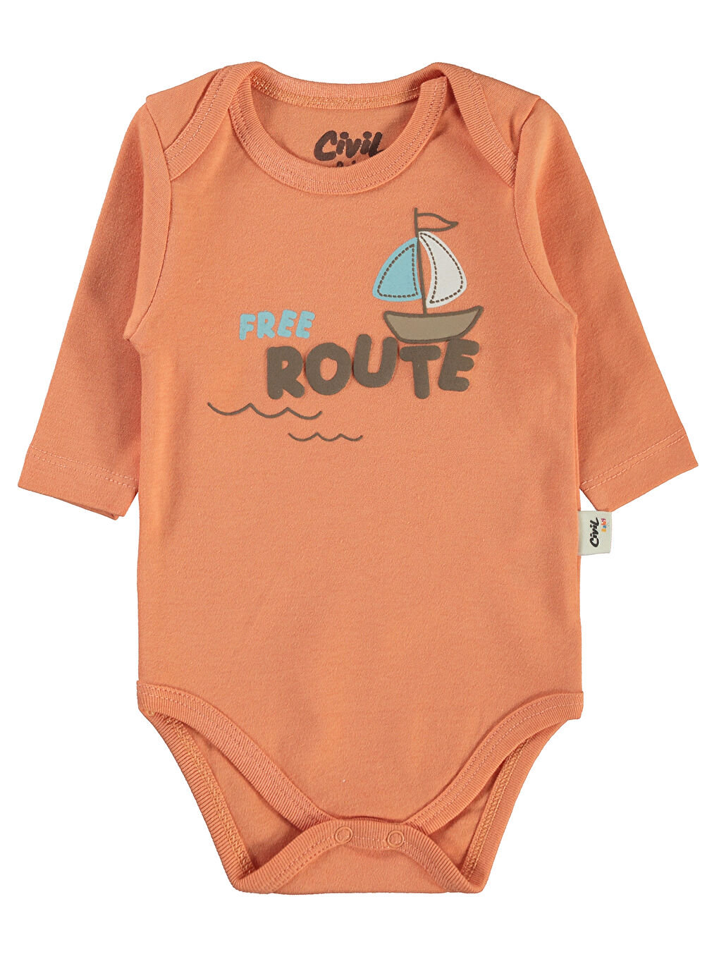 Turuncu Baby Erkek Bebek 2'li Çıtçıtlı Badi 3-18 Ay Oranj-2