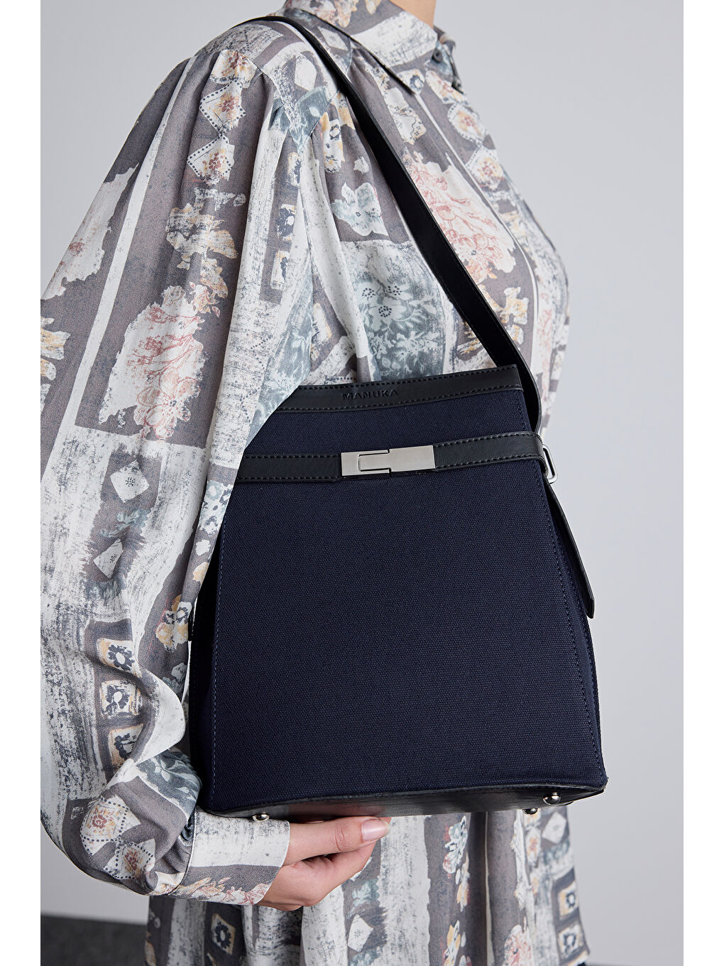 Mılo Kanvas Baget Çanta Lacivert-2