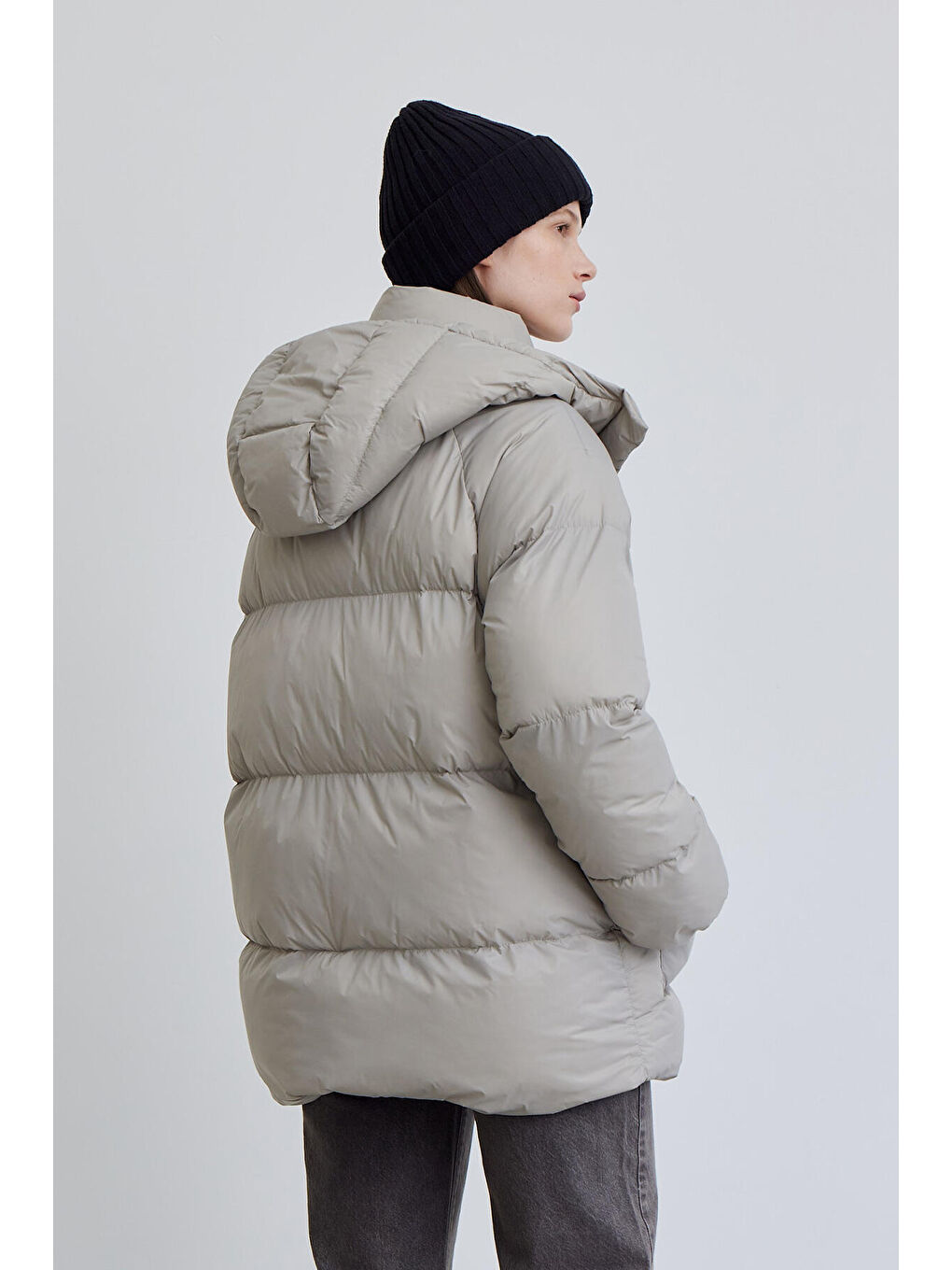 Bej Oversize Cepli Şişme Mont Taoversize Cepli Şişme Mont Taşş-7