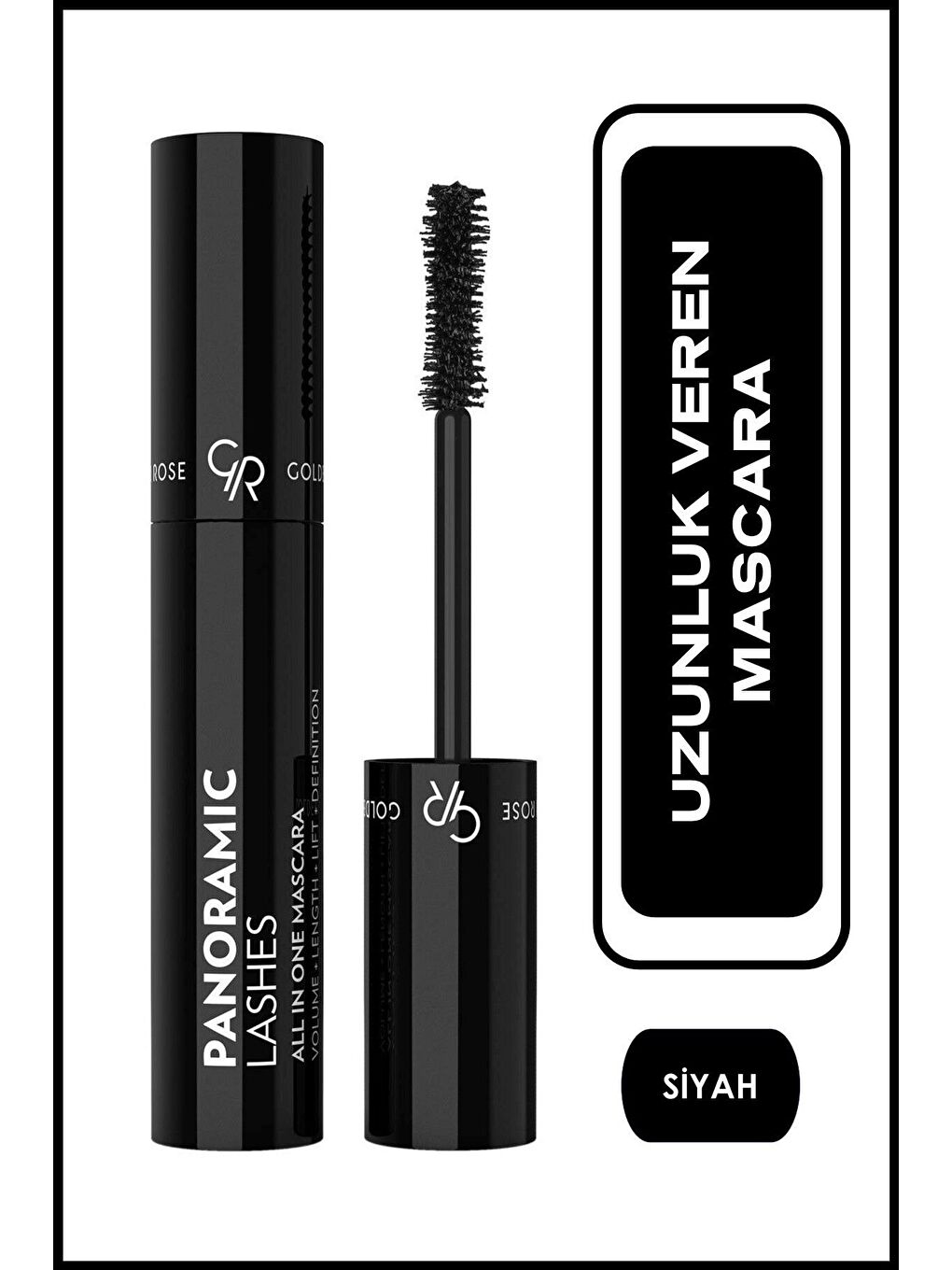 GOLDEN ROSE Panoramic Lashes All In One Mascara - Black - Uzunluk Veren Maskara - 5