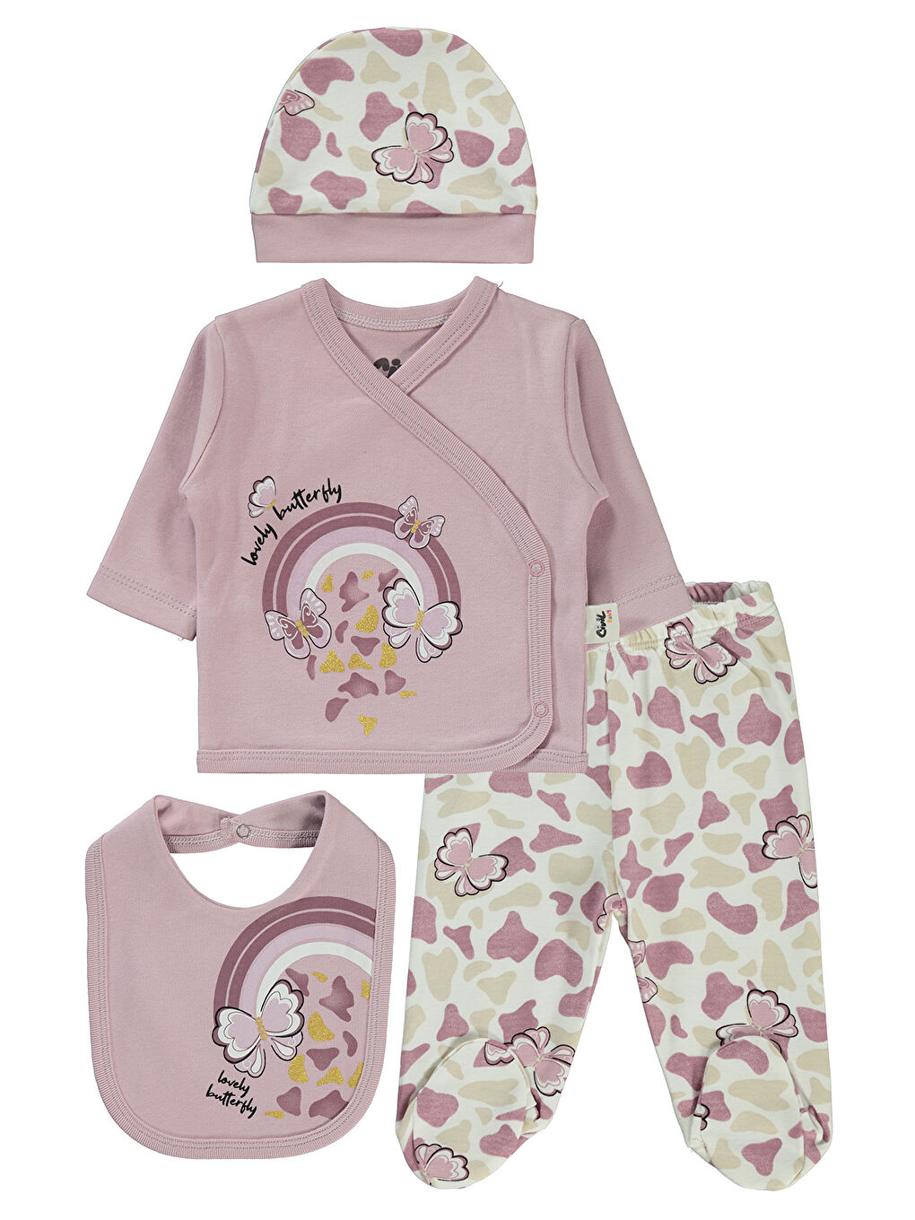 Baby Kız Bebek 4'lü Zıbın Takımları Lila