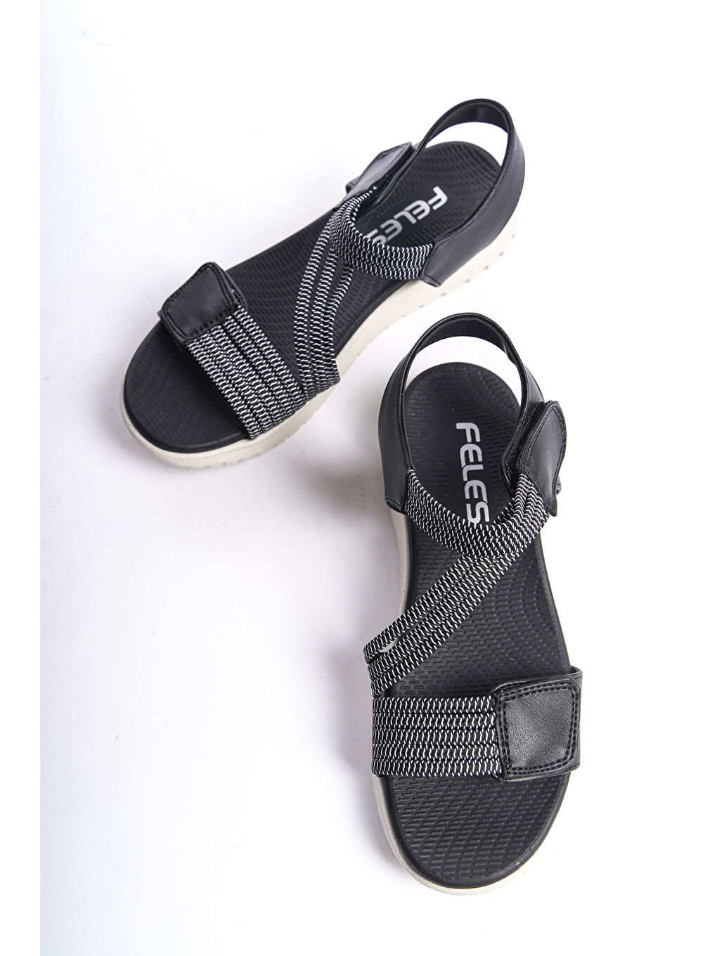 Siyah D458 Günlük Ortopedik Kadın Sandalet-3