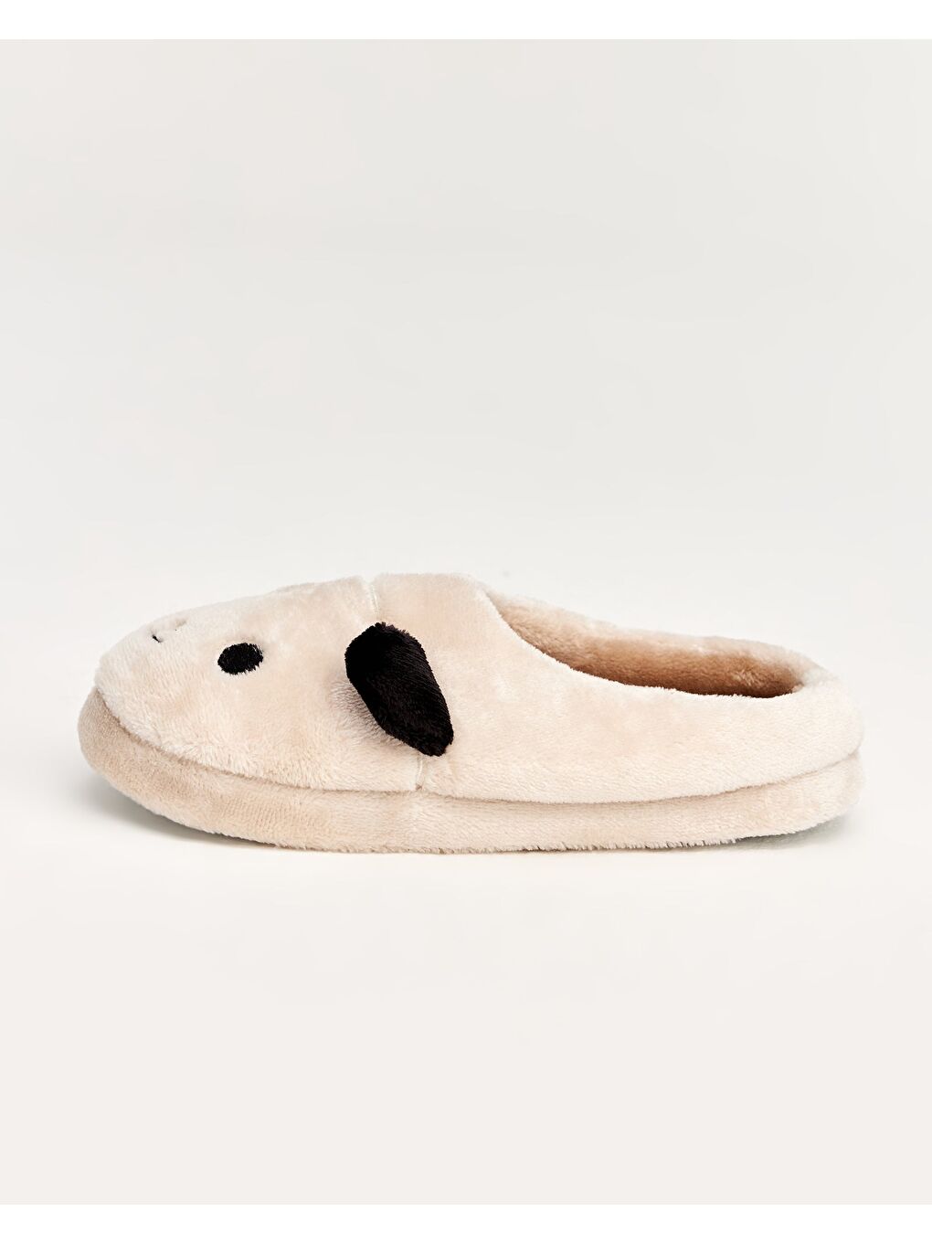 Ekru KÖPÜ - Köpek Figürlü Krem Kadın Ev Terliği-5