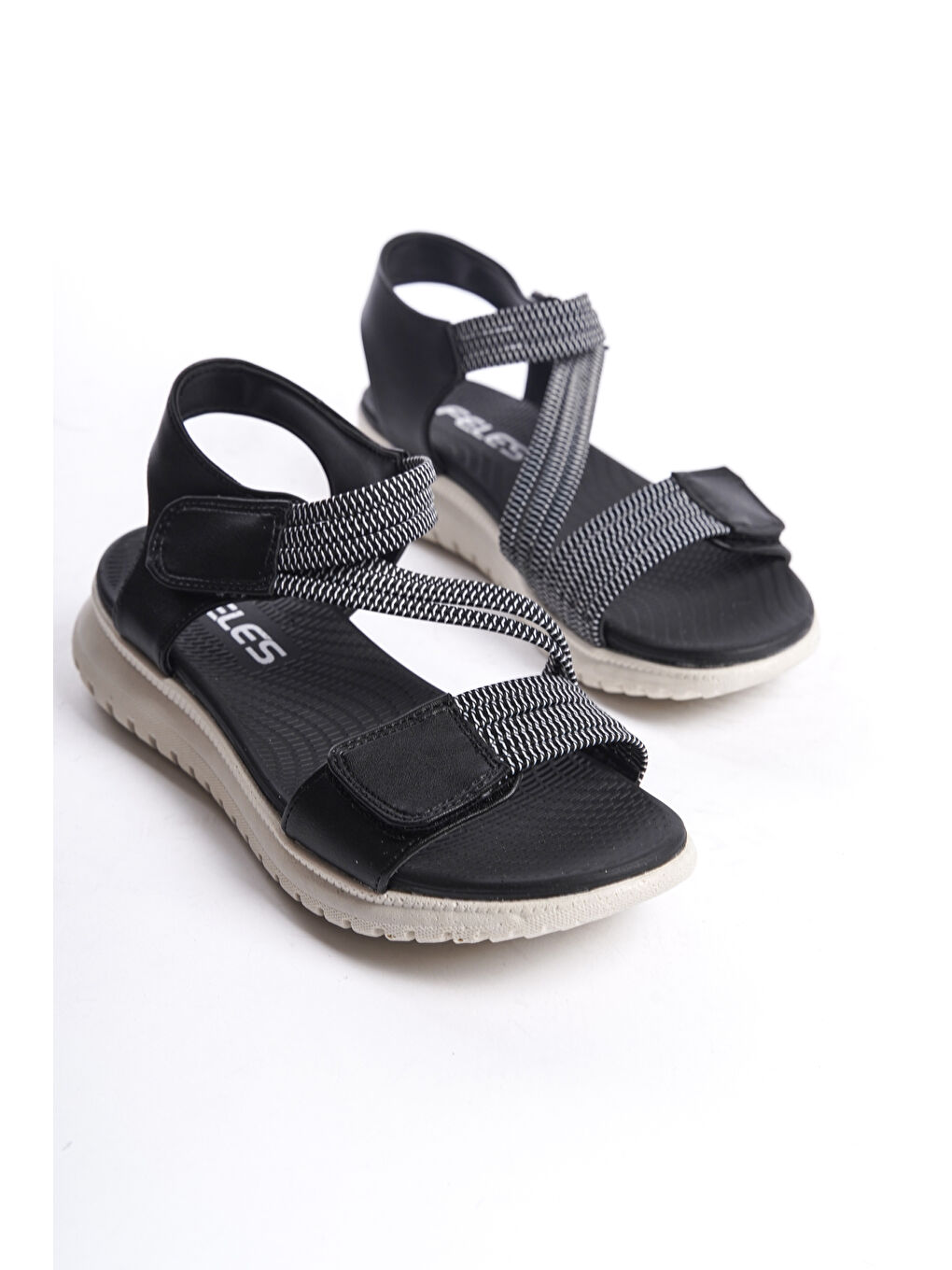 Siyah D458 Günlük Ortopedik Kadın Sandalet-5