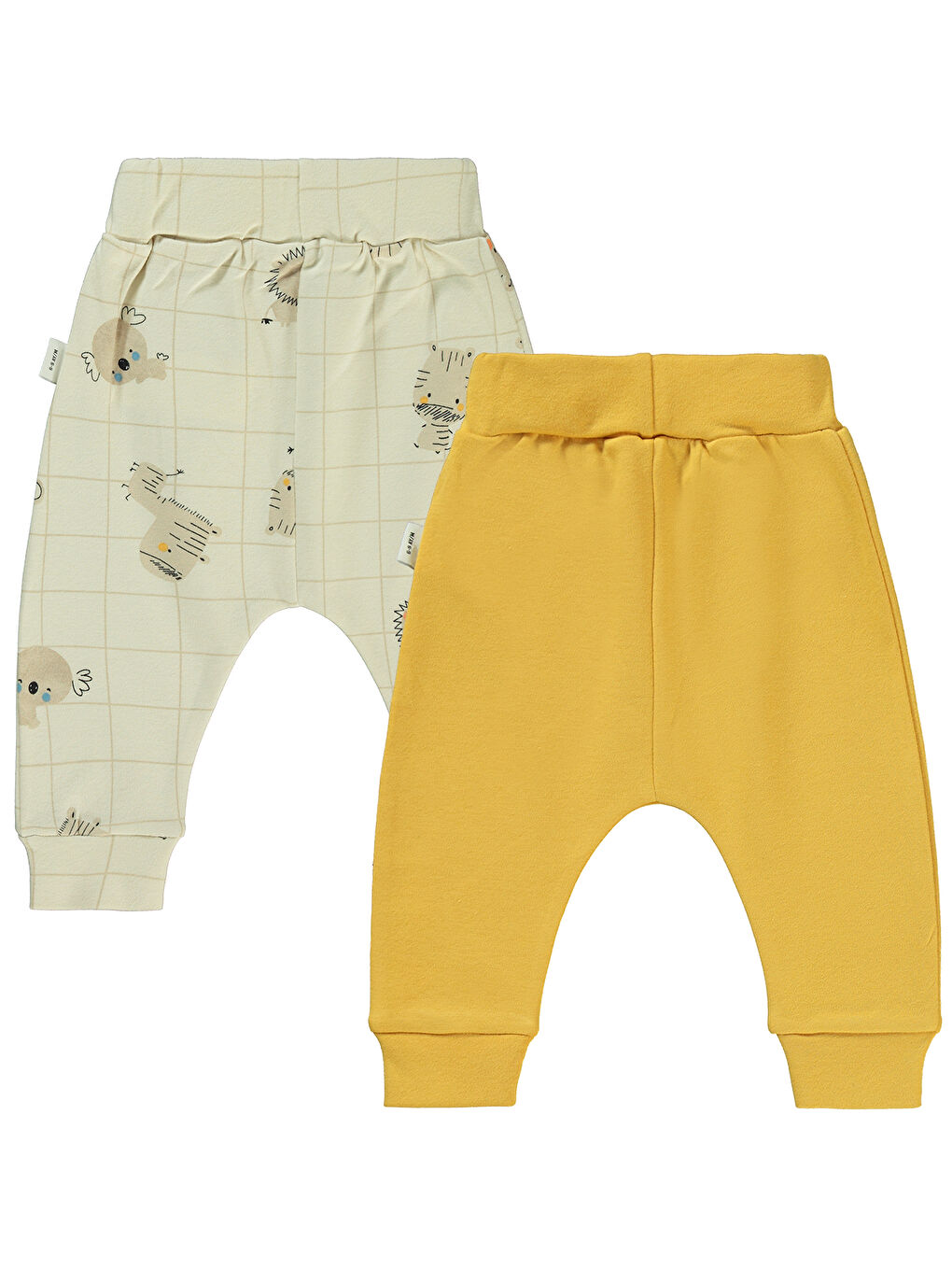 Kahverengi Baby Erkek Bebek 2'li Patiksiz Tek Alt 6-18 Ay Hardal-1