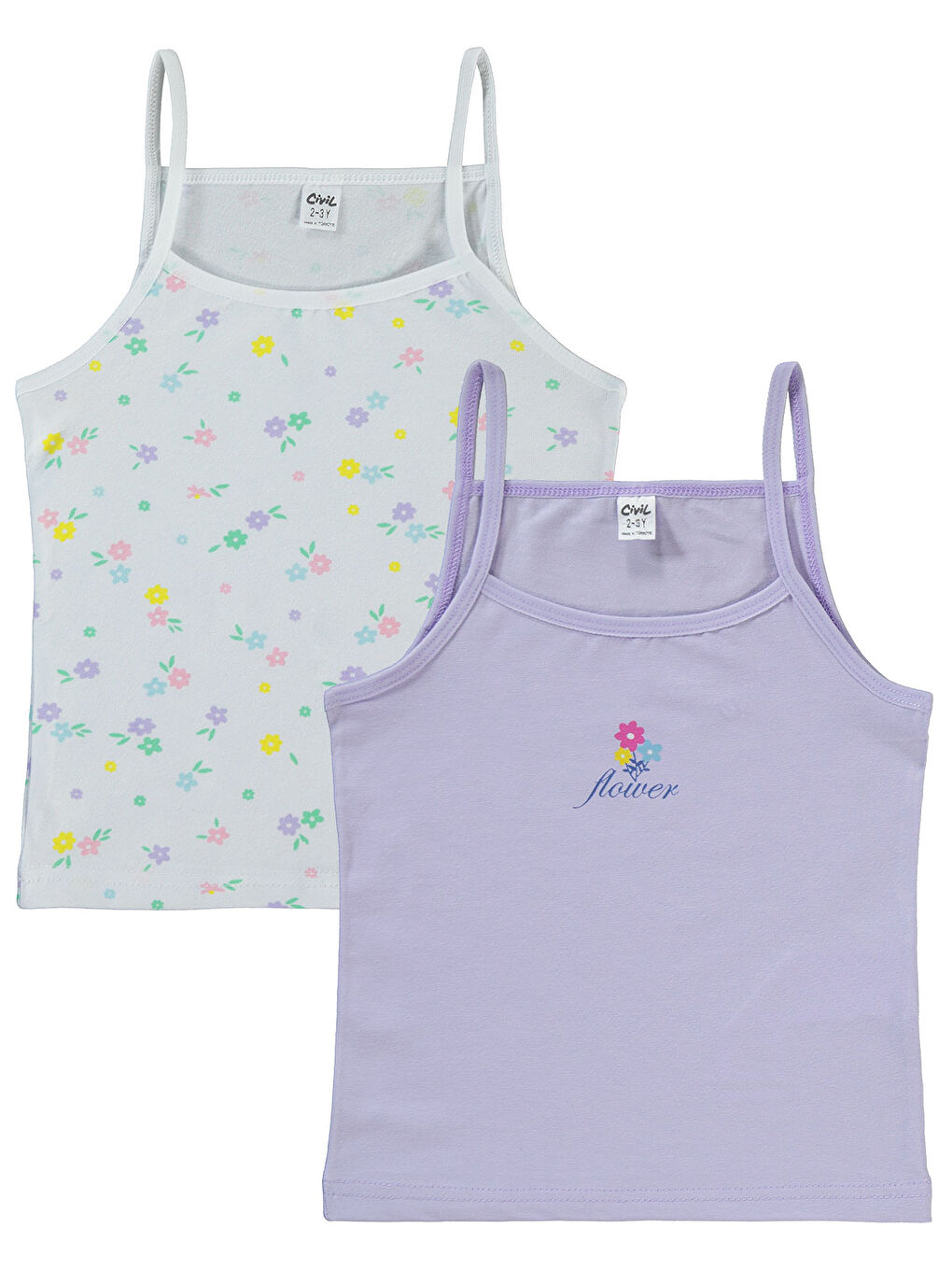 Girls Kız Çocuk 2'li Atlet Set 2-10 Yaş Lila