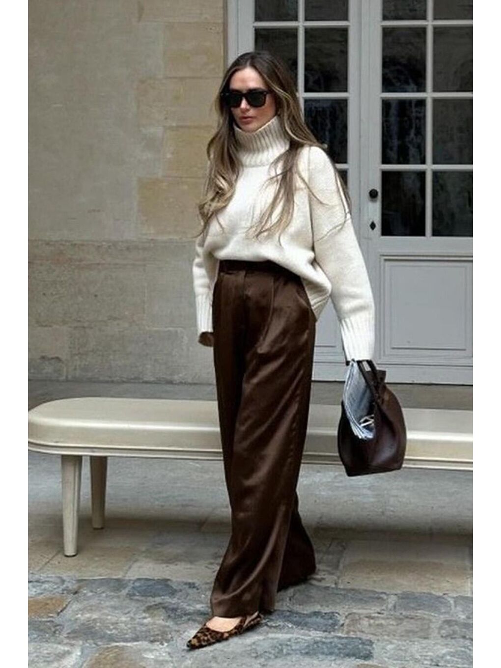 Ekru Boğazlı Kadın Triko Kazak Mg2535-4