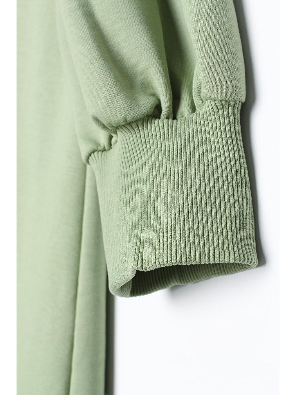 Açık Yeşil Büyük Beden Yakası Ve Manşetleri Ribanalı Tunik-4