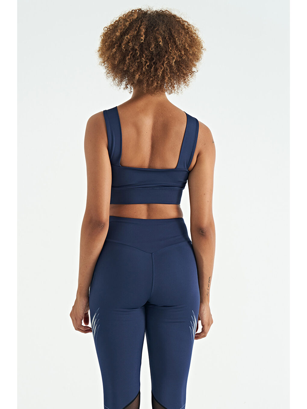 İndigo Logo Baskılı Dar Kalıp Dalgıç Kumaş Kadın Büstiyer - 97259-4