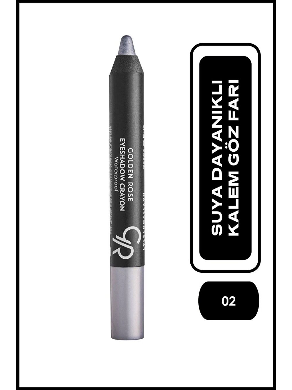 Eyeshadow Crayon Waterproof No: 02 Silver Gray - Suya Dayanıklı Kalem Göz Farı-3
